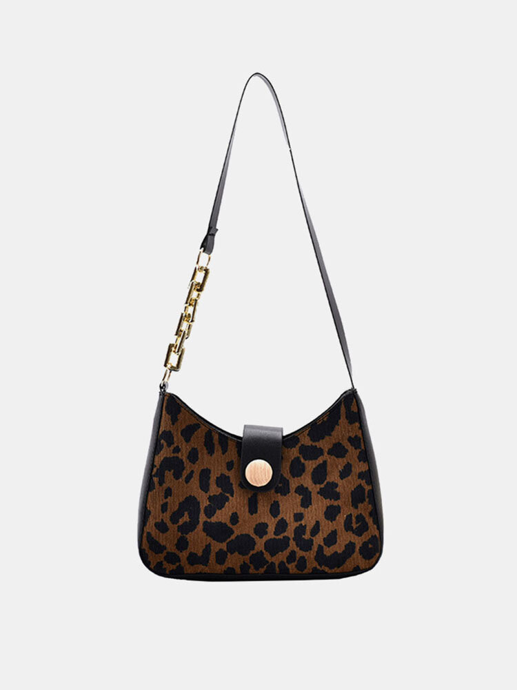Women Leopard Houndstooth Pattern Prints Shoulder Bag