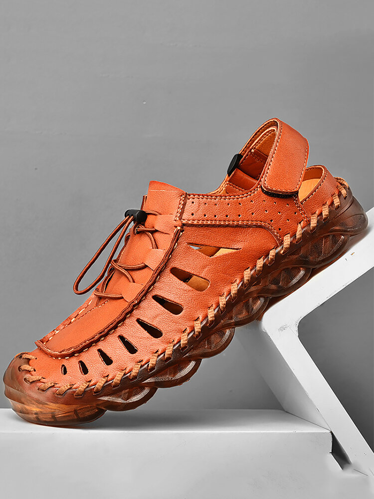 Men Hand Stitching Anti-collision Slip Resistant Outdoor Sandals