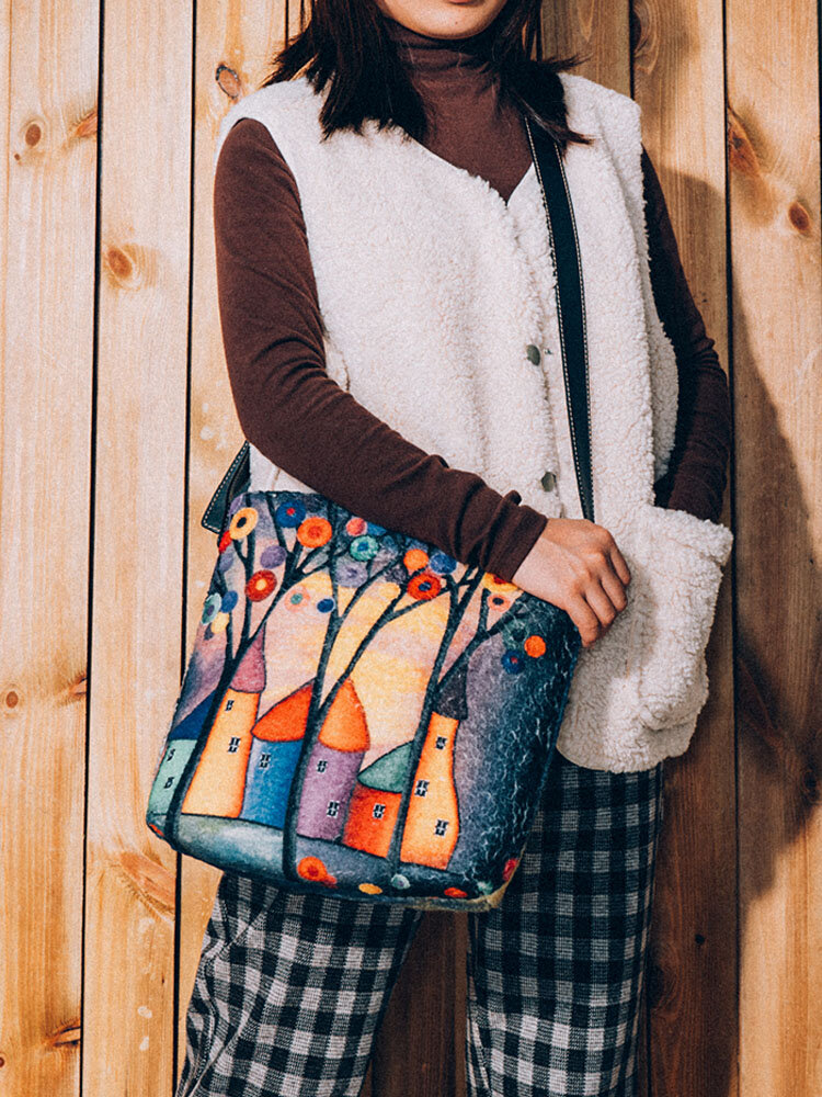 Women Colorful DIY Lamb Hair Bag Crossbody Bag