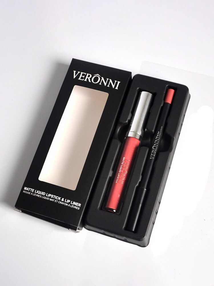 VERONNI Matte Lip Gloss Lipliner Pencils Set Moisturizer Makeup Liquid Lipstick Lips Liner Kits