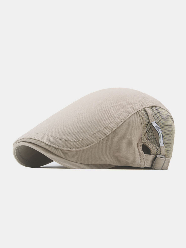 Menico Men's Cotton Mesh Breathable Outdoor Casual Beret Flat Cap Forward Hat