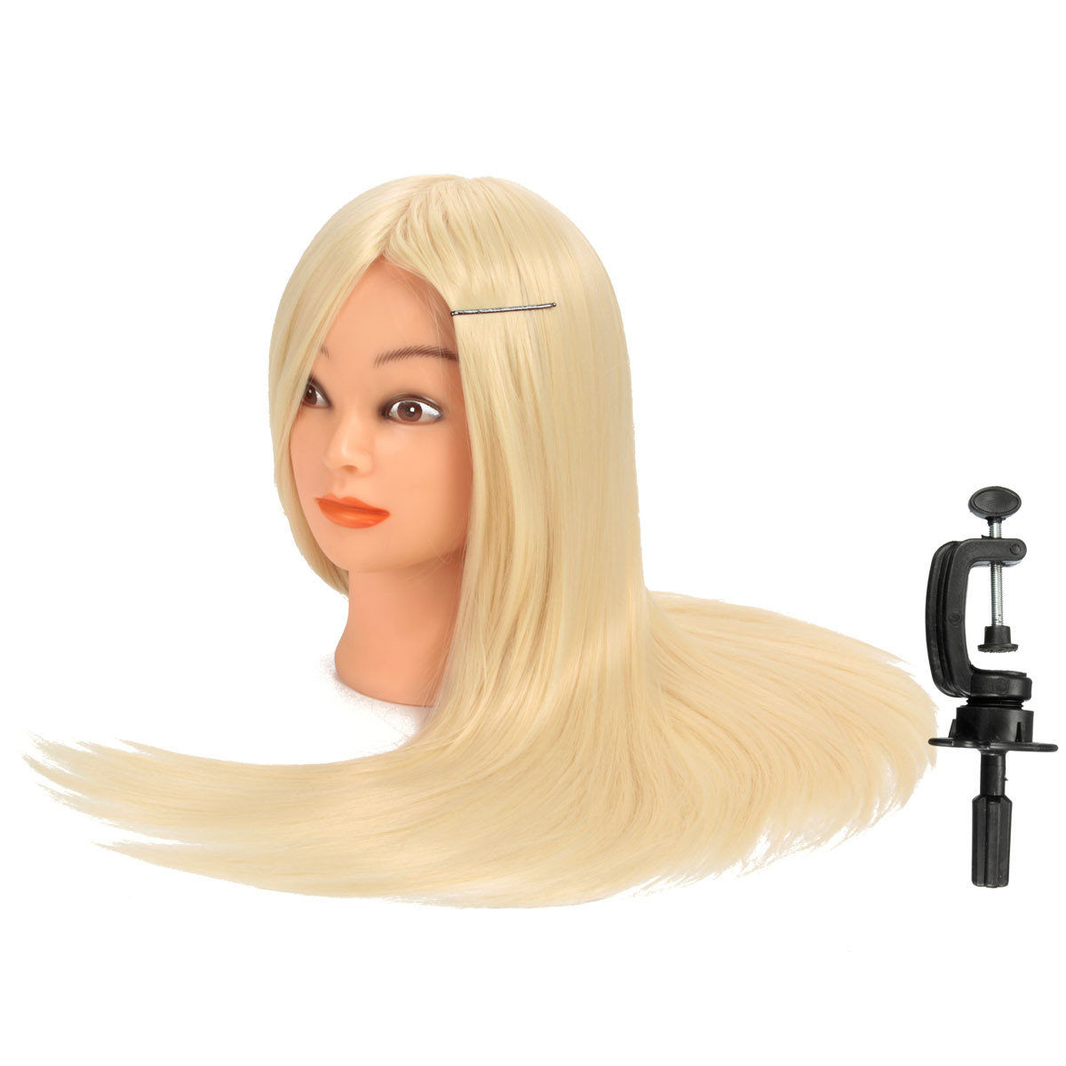 

30% Blonde Real Human Hair Training Hairdressing Mannequin Head With Clamp