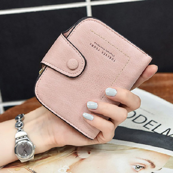 Stylish Buckle Purse Multi-card Zipper Wallet Short Wallet Clutch Bag For Women