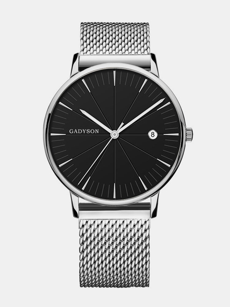 Calendar Casual Style Men Wristwatch Full Steel Luminous Display Quartz Watch