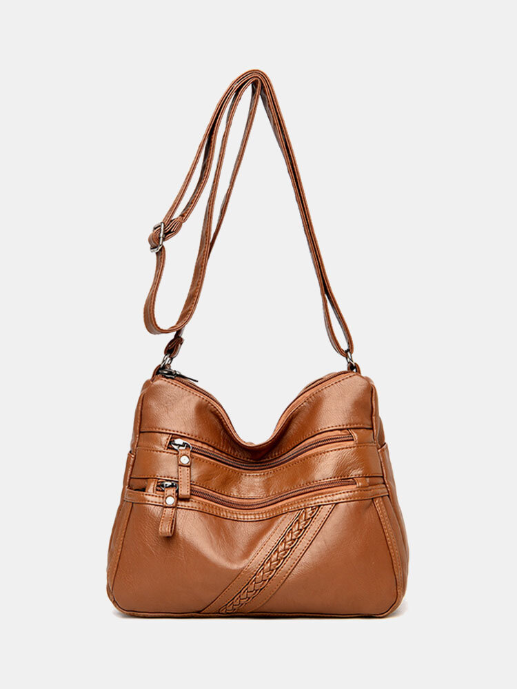 Women PU Leather Large Capacity Anti-theft 6.5 Inch Phone Bag Crossbody Bags Shoulder Bag