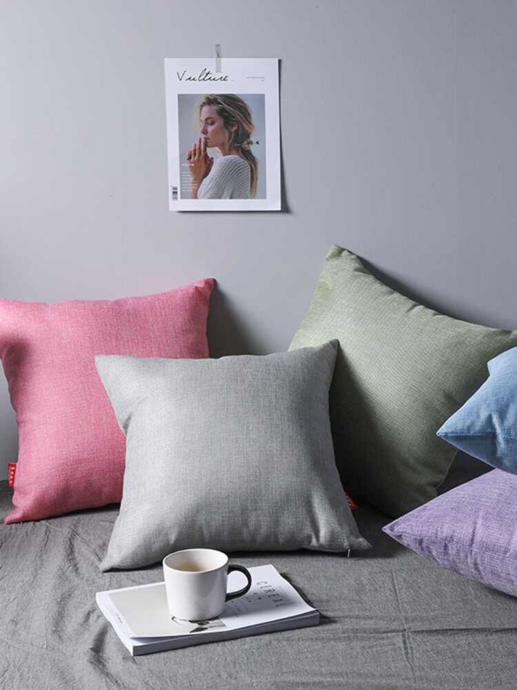 Einfarbige Kissen Kissenbezug Sofa Baumwolle Rückenlehne Büro Auto Kissenbezug Home Decor