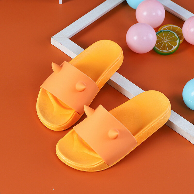

Unisex Kids Tow Sharp Corner Decor Home Non Slip Soft Sole Slippers, Orange;yellow;green;blue;pink