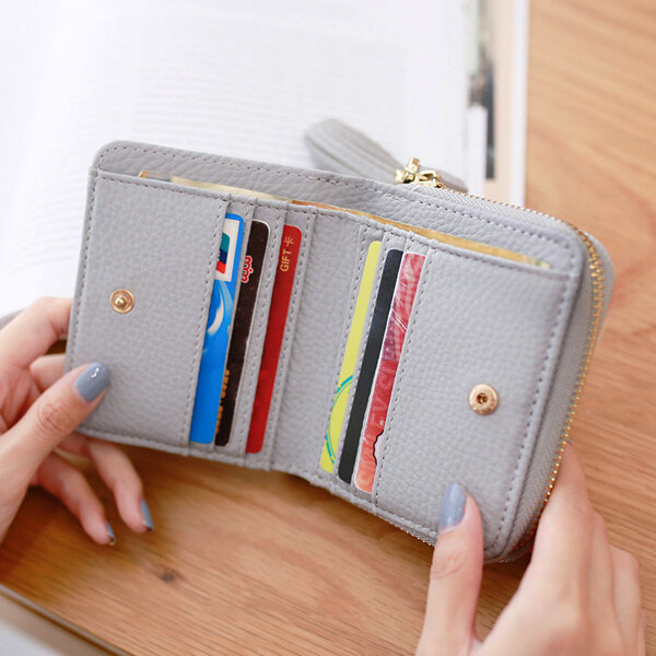 

Women Stylish Tassel Short Wallet Card Holder Coins Bag Purses, Blue;black;gray