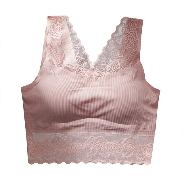 Silk Top Underwear No Steel Ring One-piece Wrapped Chest Lace Beauty Back Sports Sleep Bra