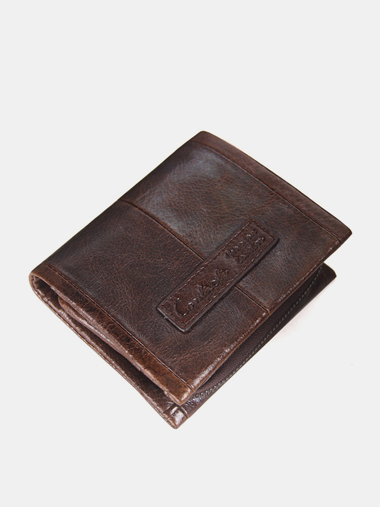 Genuine Leather Wallet With Removable Coin Pocket Retro Leisure Coin Bag For Men