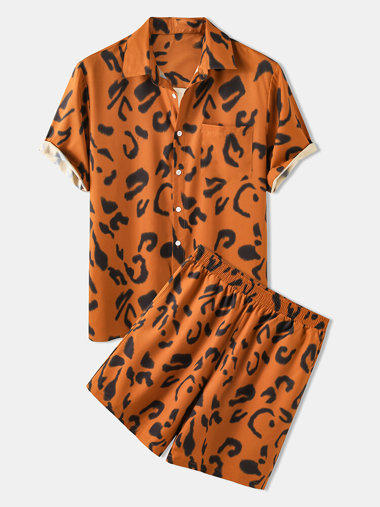 Mens Leopard Print Summer Light Causal Designer Suits