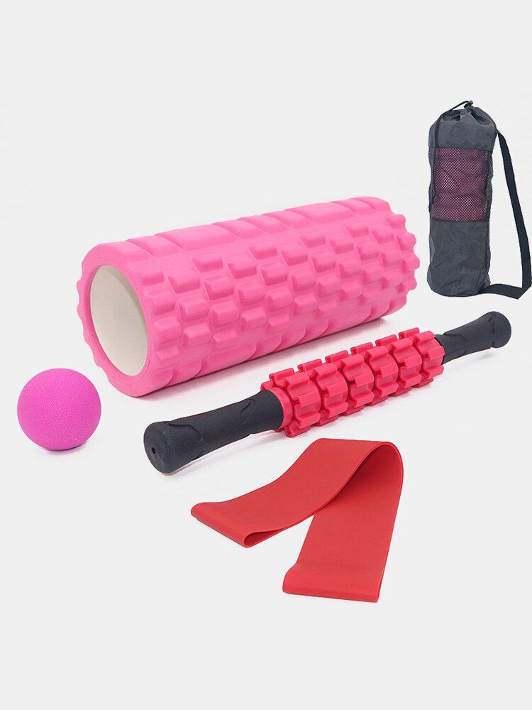 

Yoga Column Set Fitness Pilates Foam Roller Train Gym Muscle Massage Roller Yoga Stick, Black;blue;purple;pink;orange
