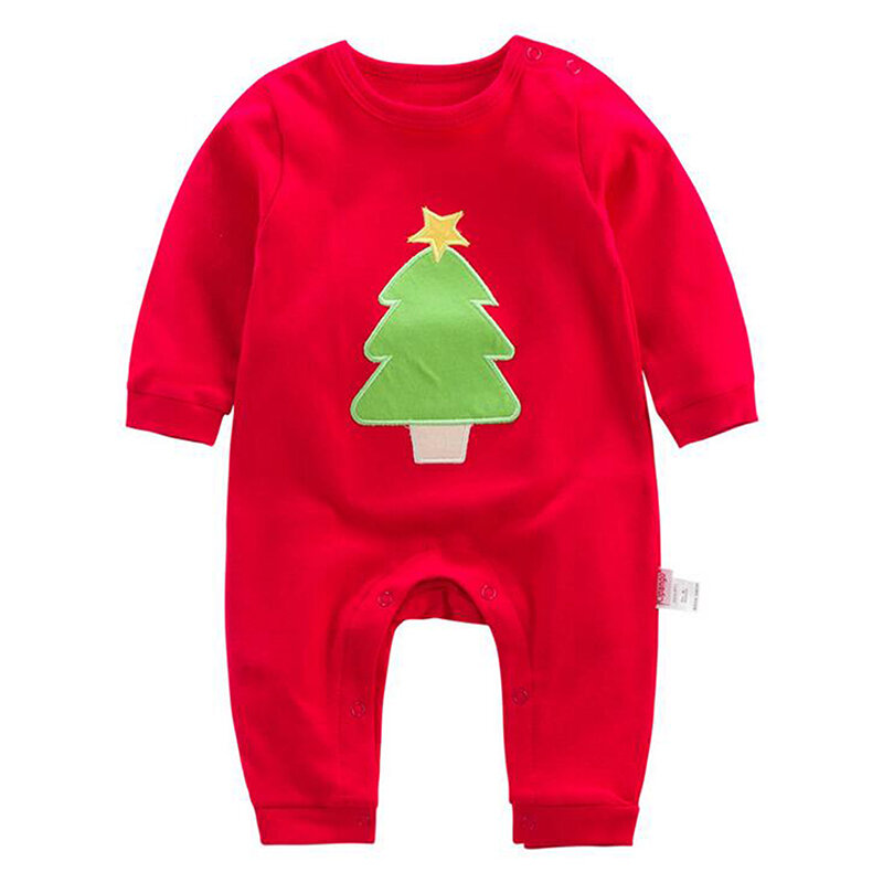 

Christmas Style Solid Cotton Baby Long Sleeve Romper For 0-24M, Yellow