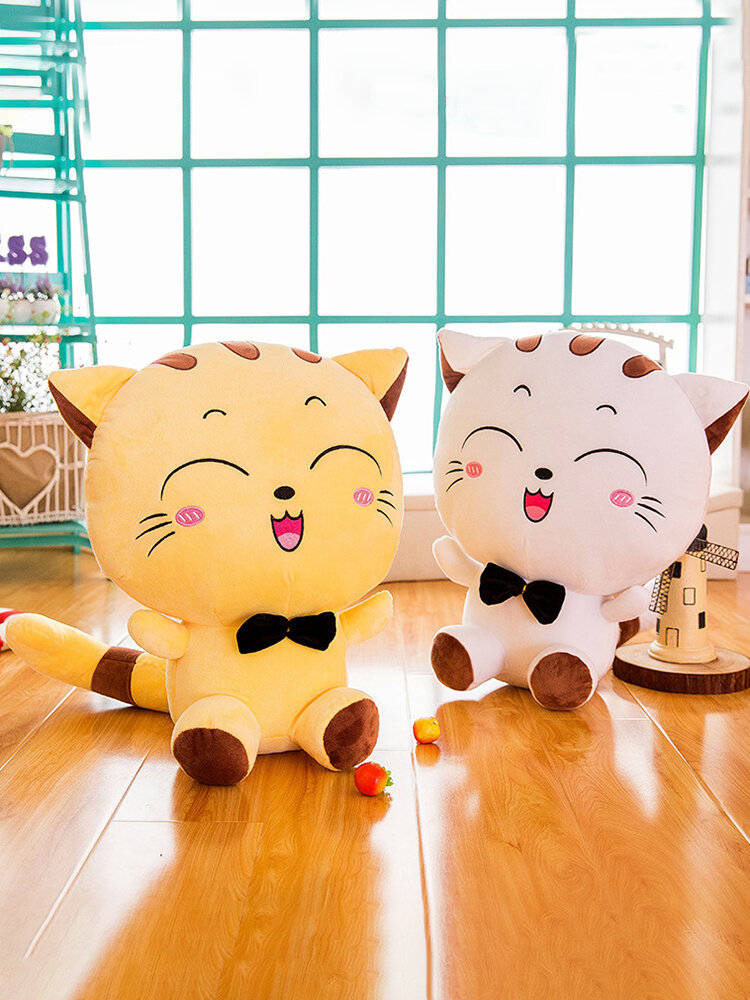 35/50/65/80cm Smile Cat Pillow Short Plush PP Cotton Stuffed Pillow Child Gift Home Decor Toys