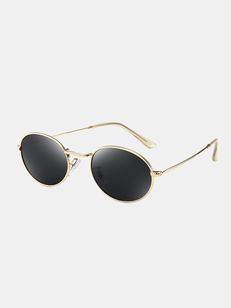 Unisex Alloy Oval Full Frame Polarized UV Protection Fashion All-match Sunglasses