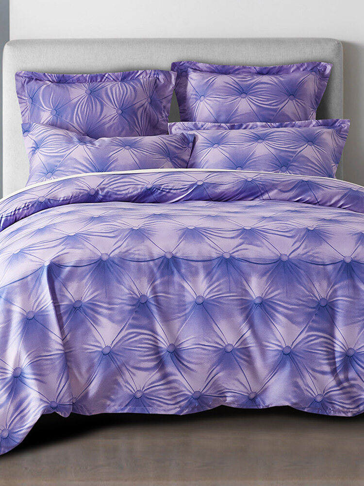 3D Button Pattern Quilt Cover US Standard Size Comforter Sets Luxury Bedding Sets