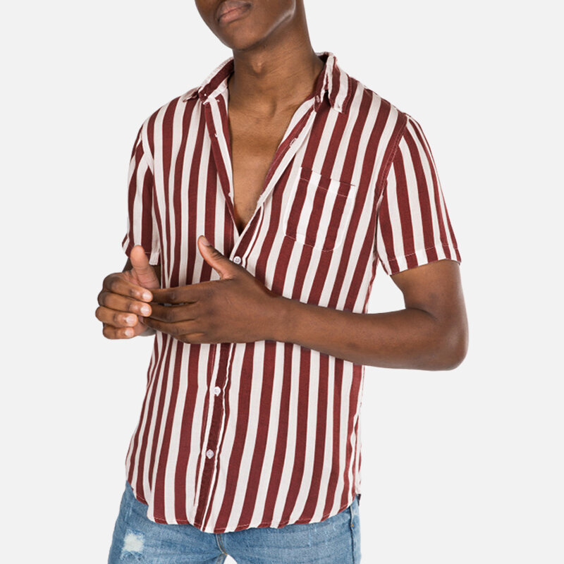Stripe Printed Loose Casual Shirts