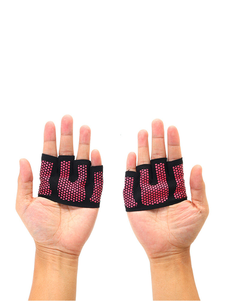 Women Men Four Finger Weightlifting Gloves Yoga Sport Mittens Silicone Non-slip Palm Finger Gloves