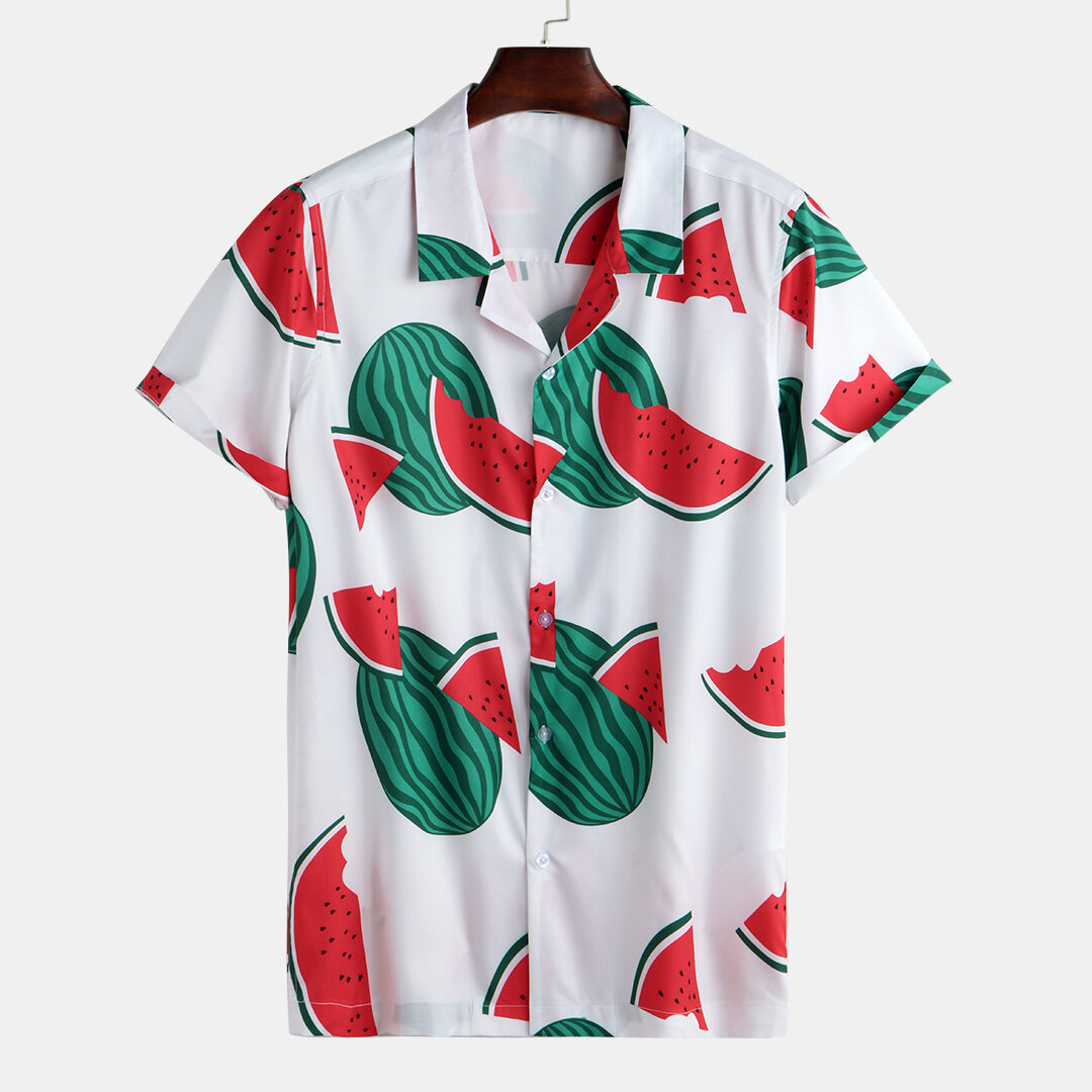 Summer Watermelon Printed Casual Shirts