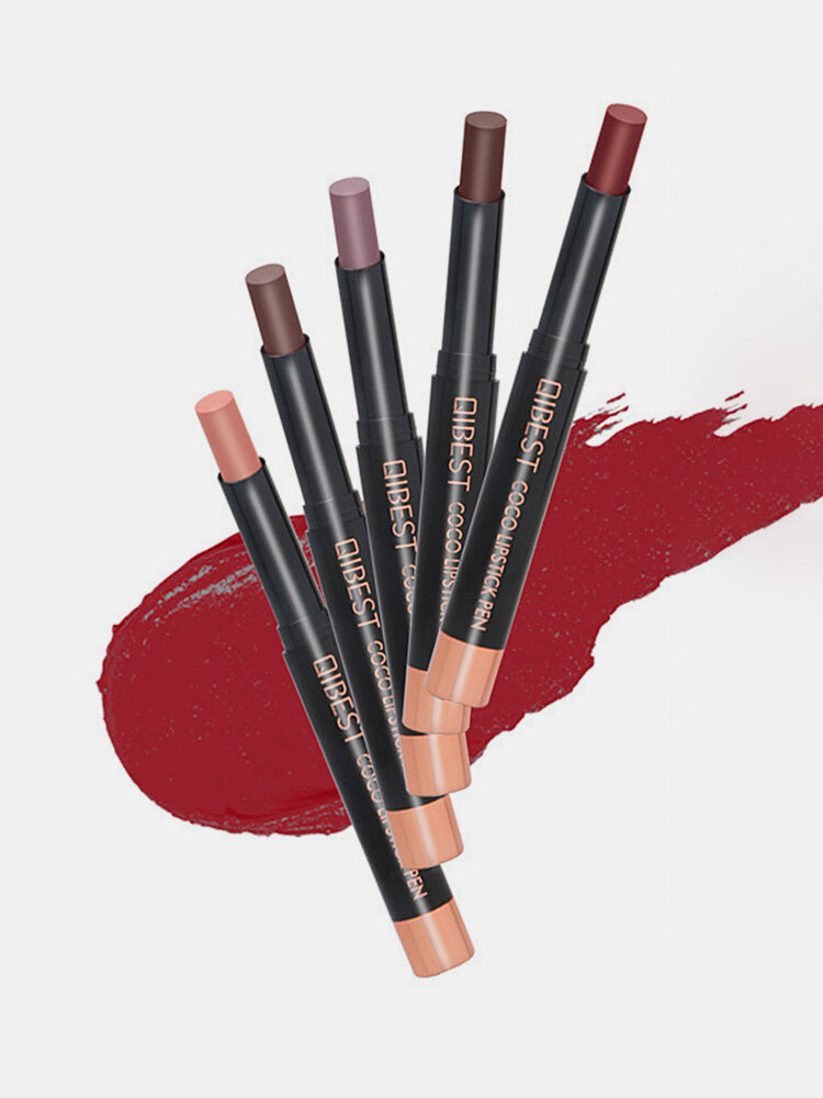 15 Colors Matte Velvet Lipstick Long-lasting Natural Nude Thin Tube Lipstick Pen Lip Makeup