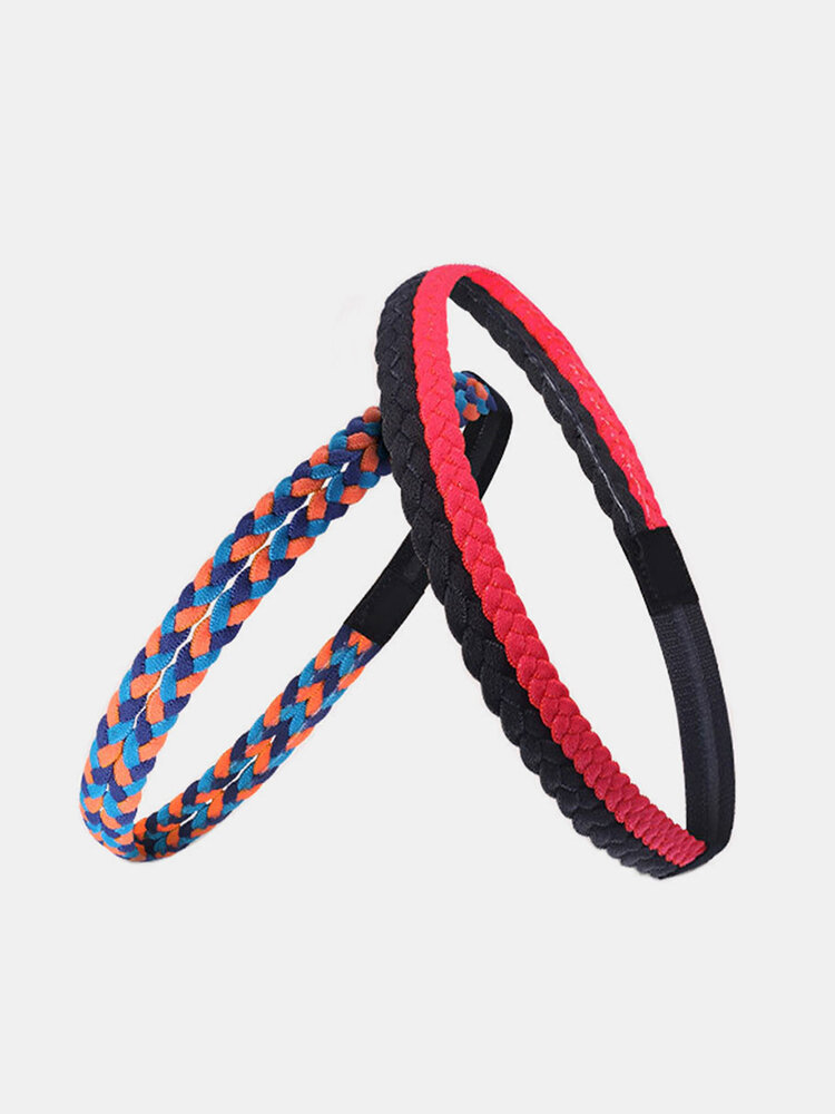 Fitness Braid Yoga Headband Anti-Slip Elastic Rubber Sweatband Sports Silicone Guiding Belt