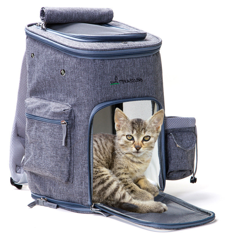 Multifunctional Breathable Mesh Pet Travel Carrier Double Shoulder Backpack