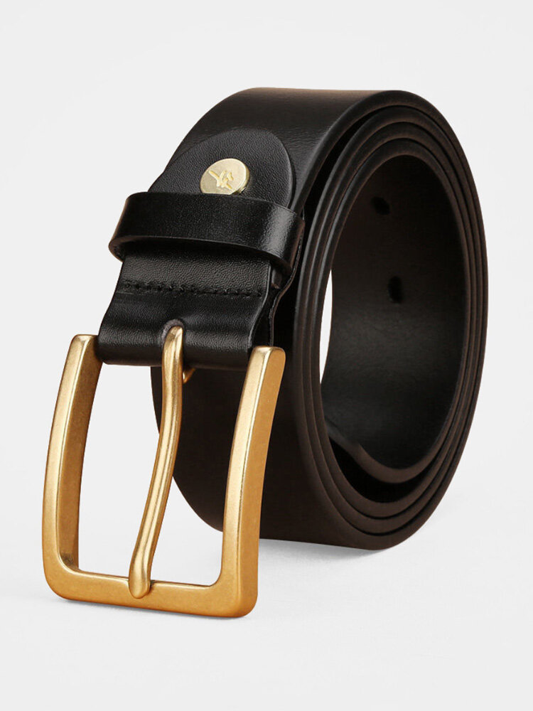 110-130 CM Men PU Solid Color Square Alloy Pin Buckle Casual Business Belt