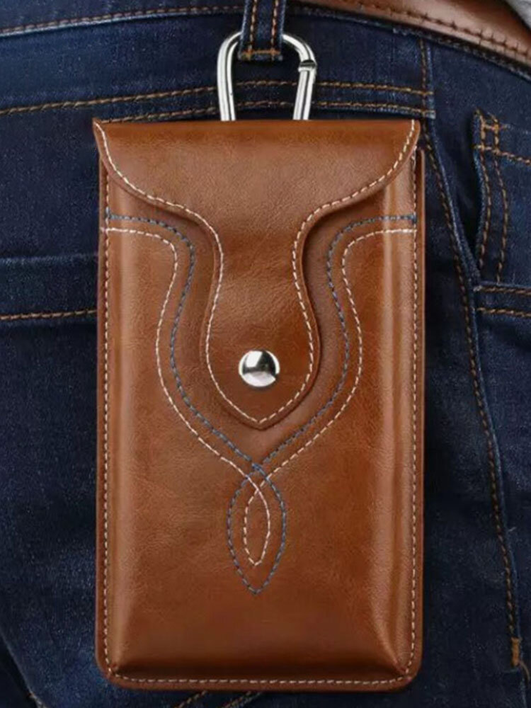 Men 6.3 Inch EDC Retro Short Cell Phone Case Belt Bag