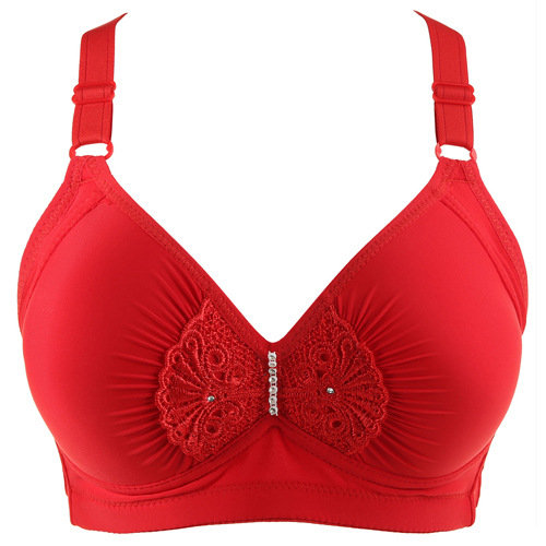 Thin Section Solid Color Adjustment Gathered Wireless Bra