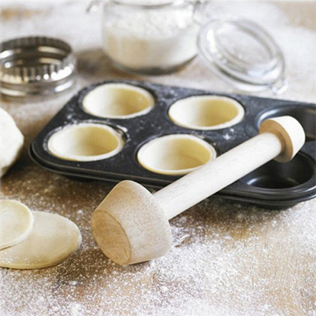 

Wooden Egg Pie Mold Portable Double Side Pastry Egg Pie Pusher Eggtart Mold Baking Cake Kitchen Tools