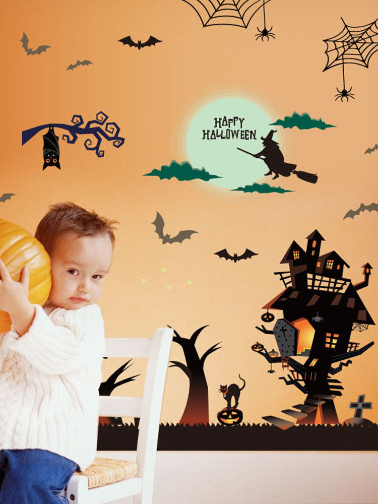 

Halloween Haunted House Castle Witch Wall Sticker Bar KTV Festival Decoration Wholesale PVC Sticker