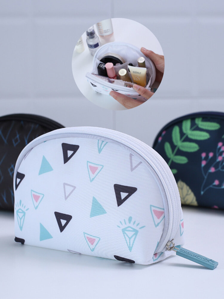 Semicircle Cute Shell Cosmetic Bag Portable Handheld Cosmetic Bag