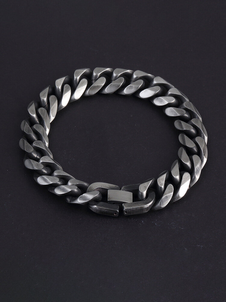 Trendy Simple Distressed Twist Chain Stainless Steel Bracelet