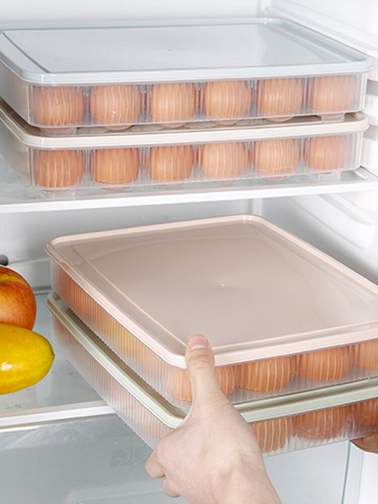 

24 Grid Refrigerator Organizer Bins Kitchen Portable Picnic Storage Box Plastic Box Tray, Green