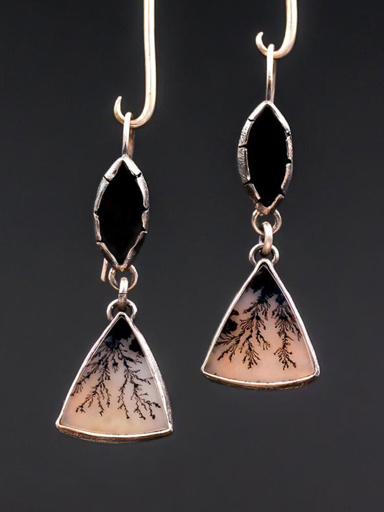 

JASSY Alloy Vintage Fashion Geometric Triangular Tree Branch Pattern Earrings, Silver