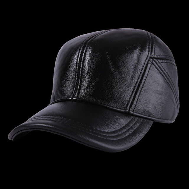 Leather Hat Men's New Leather Hat Men's Leather Hat Casual Outdoor Baseball Cap Adjustable