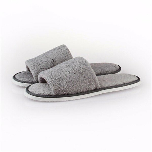 

Coral Velvet Openned Toe Peep Toe House Slippers, Coffee;grey;white
