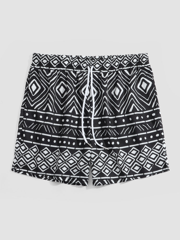 Men Bohemian Style Graceful Holiday Water Resistant Ethnic Soft Breathable Board Shorts