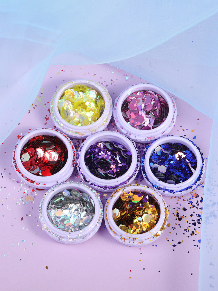 Star Light Eyeshadow Set For Party Makeup Eyeshadow Sequins 8 Colors Shimmer Face Makeup 
