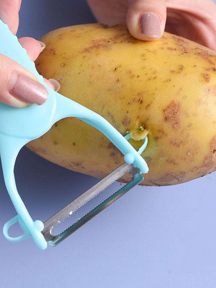 

1 Pc Multifunctional Stainless Steel Double-headed Peeler Knife Household Kitchen Fruit Planing Ginger Garlic grinder, Pink