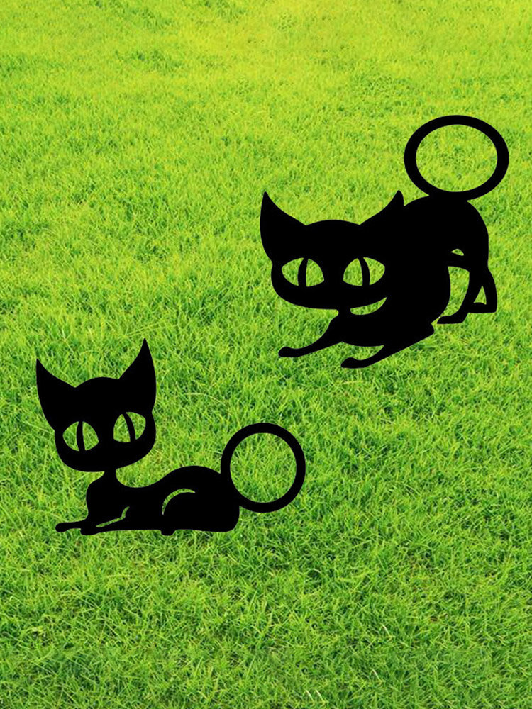 1PC Innovative Acrylic Simulation Cartoon Cat Outdoor Garden Decor Insert Card Art Hollow Decoration Crafts Home Yard Ornaments