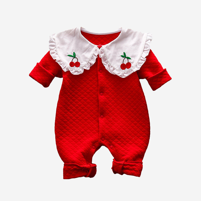 

Baby Fruit Print Rompers For 3-18M, Red