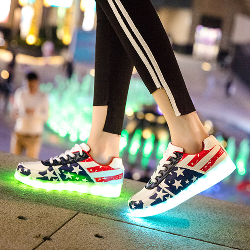 Pattern LED Light Up Colorful Sneakers