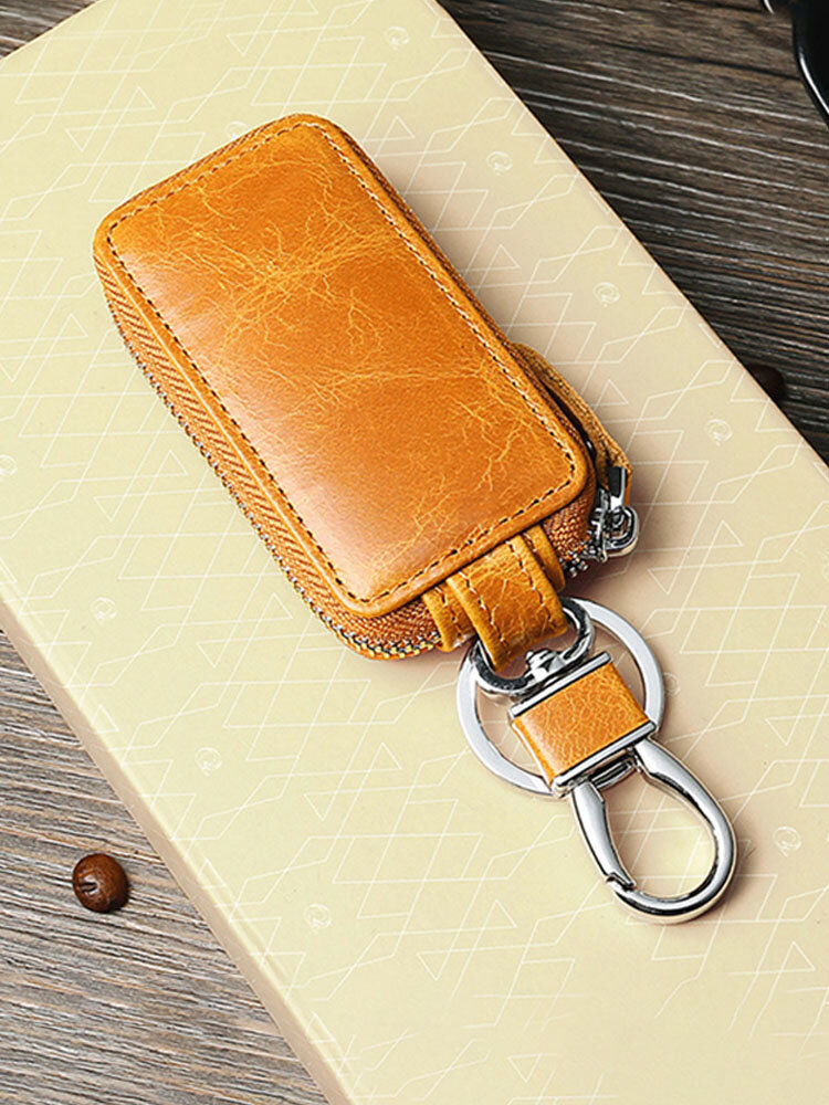 Vintage Genuine Leather Car Key Holder Key Bag Keychain Wallet For Men