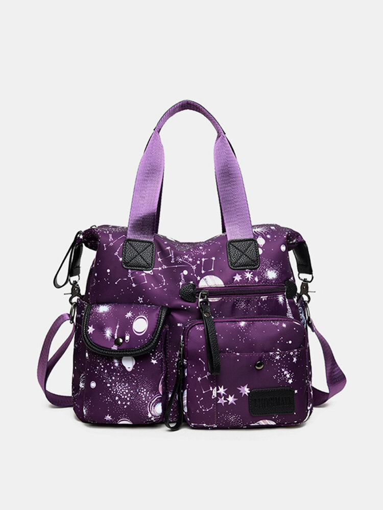 Nylon Large-capacity Starry Sky Pattern Shoulder Bag Handbag For Women