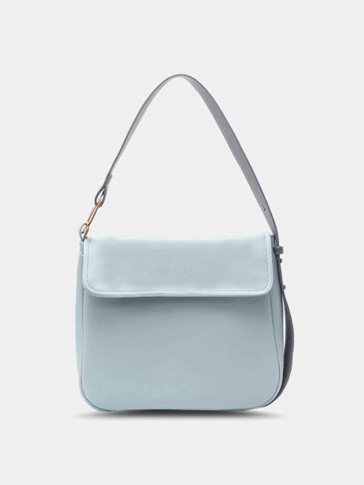 Casual Soild Flap Design Multi-Carry Shoulder Bag Handbag
