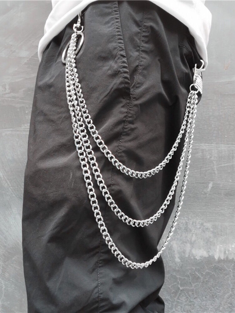 Metal Hip Hop Cool Detachable Trend Double Chain Pants Chain Decorative Waist Chain