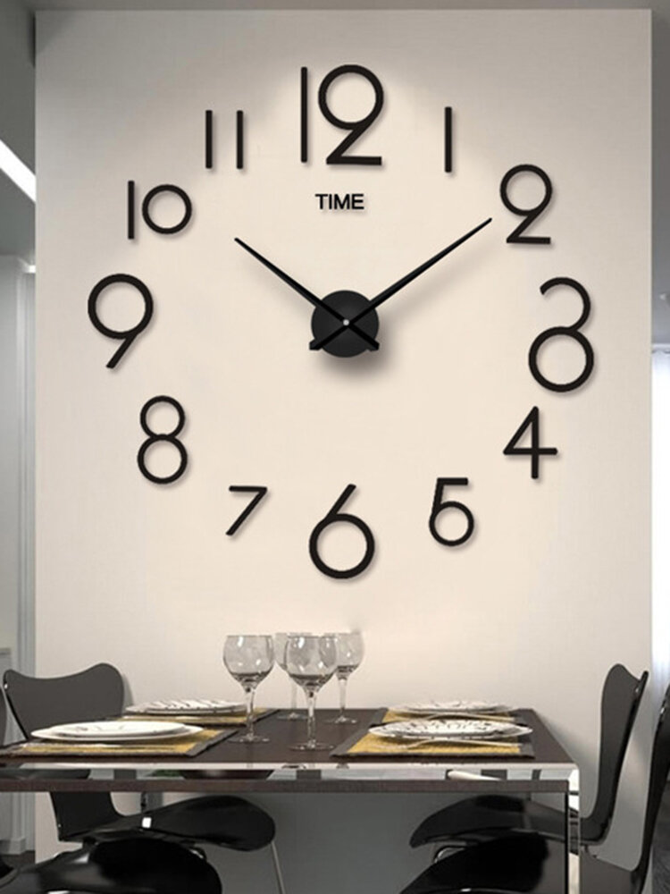 クリエイティブ人格シンプルなファッション壁時計3dアクリルミラー壁ステッカー時計リビングルームDiy壁時計