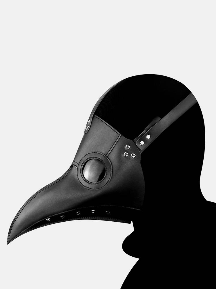 1 PC Halloween Medieval Steampunk Plague Doctor Bird Mask PU Faux Leather Punk Cosplay Masks Long Nose Beak Adult Halloween Event Cosplay Props - Coppery with copper