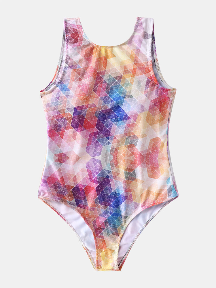 Plus Size Colorful Geometric Swimsuits